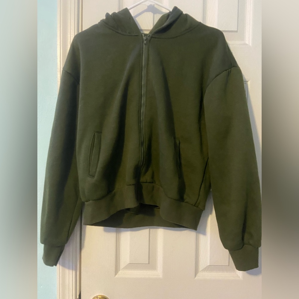 Green shein hoodie. Size L